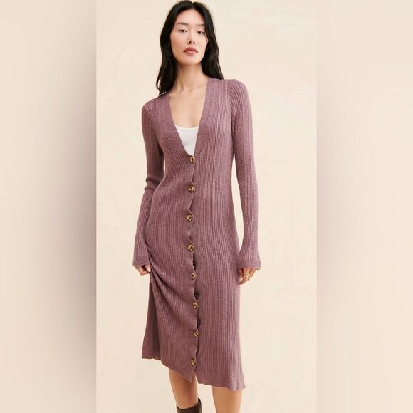 FREE PEOPLE Date Night Cardigan Dress - Picture 1 of 9